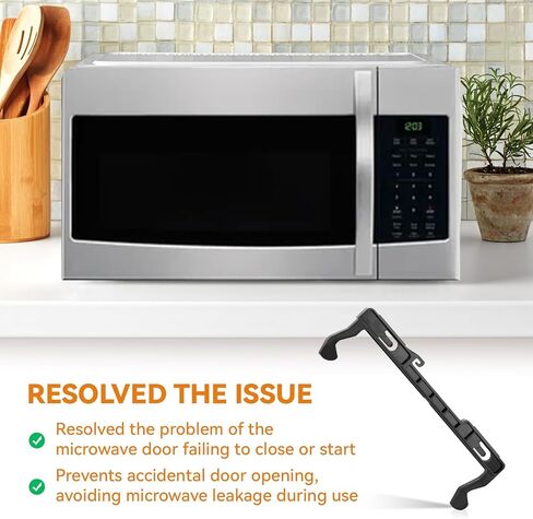 WB02X11096 خطاف مزلاج باب الميكروويف متوافق مع أجهزة الميكروويف GE، قطع غيار الميكروويف مزلاج الباب، استبدل AP3682051 1084749 AH952070 EA952070 PS952070 WB2X10717 in Kuwait