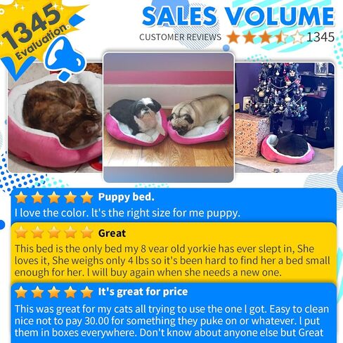 Round Dog Cat Beds Mattress Washable Pads Room, Soft Durable Plush Faux Fur Sleeping Pet Fleece Bed Mat for Small Doggy Kitten Puppy, with Anti-Slip Waterproof Bottom (Blue) in Kuwait