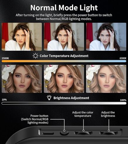 تونوف مصباح سيلفي محمول، 60 مصباح LED قابل لاعادة الشحن مع مشبك وفتحة برغي مزدوجة 1/4 انش، ضوء كاميرا قابل للتعتيم 2500-9000 كلفن لايفون، اندرويد، اللابتوب، تابلت، سيلفي/مؤتمرات الفيديو in Kuwait