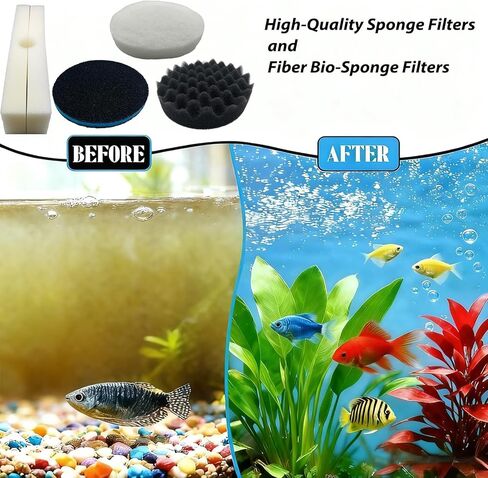 24 Piece Fx6 Canister Filter Media Kit Replacement Compatible with Fluval Fx4/Fx5/Fx6 Aquarium Filters Including Upgraded 3-in-1 Carbon Pad, Bio Foam, Carbon Sponge Filter, Ceramic Rings in Saudi Arabia