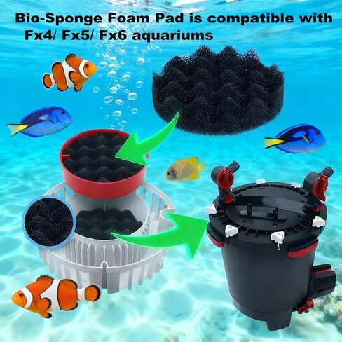 24 Piece Fx6 Canister Filter Media Kit Replacement Compatible with Fluval Fx4/Fx5/Fx6 Aquarium Filters Including Upgraded 3-in-1 Carbon Pad, Bio Foam, Carbon Sponge Filter, Ceramic Rings in Saudi Arabia