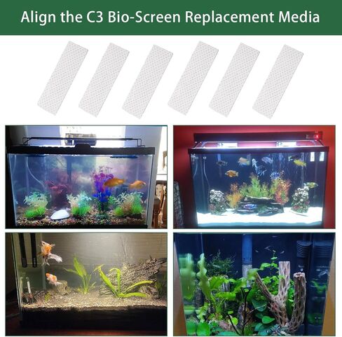 شاشة حيوية لمرشح الطاقة Fluval C3، وسائط مرشح حوض السمك البديلة، مجموعة استبدال الرغوة الحيوية 6 قطع، وسائط مرشح لأحواض المياه العذبة والمياه المالحة in Kuwait