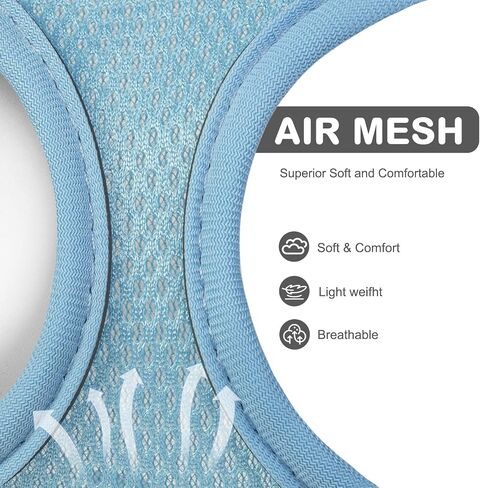 Cat Harness and Leash Set - Adjustable Soft Vest, Reflective Step-in Design for Safe Walking (XXS, Orange/Blue) in Saudi Arabia