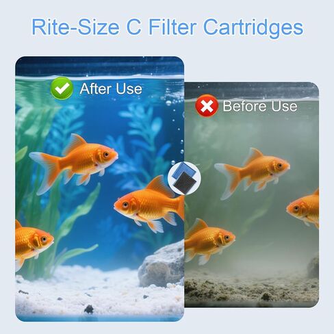 12 Pack Rite-Size C Filter Cartridges, Compatible with MarineLand Penguin PRO Power Filters 275/375, Original Penguin Power Filters 200/350 & AQUA-Tech 20-40/30-60 Fish Tank Filter Replacement in Saudi Arabia