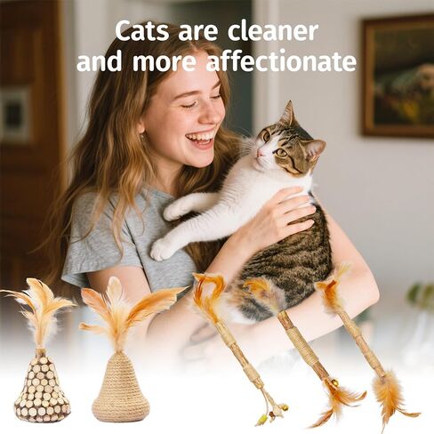 Silvervine Feather Toy - Natural Silver Vines Cat for Dental Health & Teething, Silvervine Stick for Hairball Control, Kick Stick,Cat Chew Sticks for Indoor in Saudi Arabia