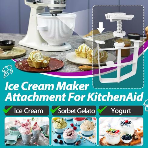 Ice Cream Maker Attachment Fits for KitchenAid 4.5 & 5QT & 6QT Stand Mixers - Drive Assembly Replacement for KitchenAid Ice Cream Maker in Saudi Arabia