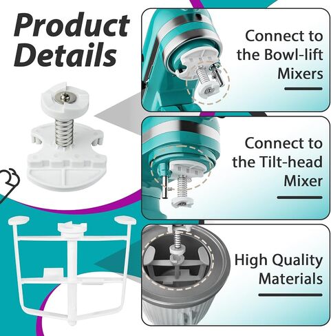 Ice Cream Maker Attachment Fits for KitchenAid 4.5 & 5QT & 6QT Stand Mixers - Drive Assembly Replacement for KitchenAid Ice Cream Maker in Saudi Arabia