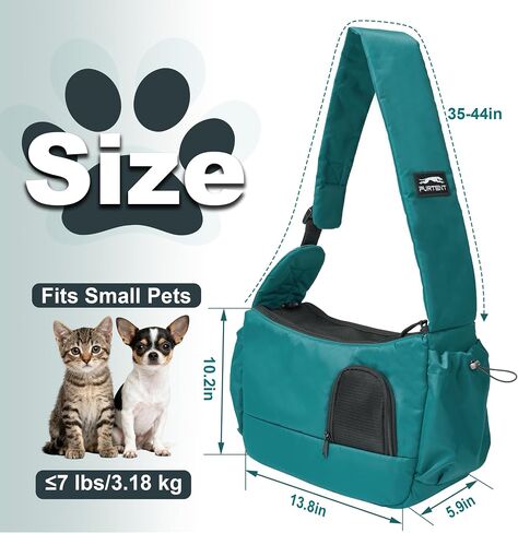 Dog Sling, Dog Carriers for Small Dogs up to 7 lbs Kitten and Puppy, Breathable Cat Carrier Sling Pet Purse with Pockets, Hands-Free Pet Carrier with Safety Harness for Travel, Gray in Saudi Arabia