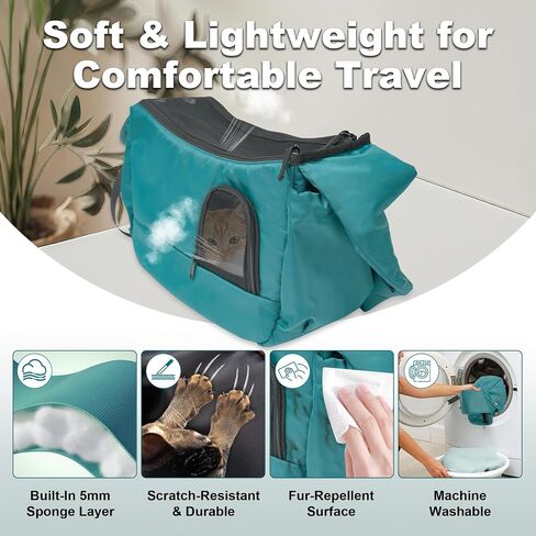 Dog Sling, Dog Carriers for Small Dogs up to 7 lbs Kitten and Puppy, Breathable Cat Carrier Sling Pet Purse with Pockets, Hands-Free Pet Carrier with Safety Harness for Travel, Gray in Saudi Arabia