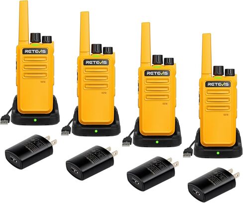 Retevis RT68 Walkie Talkies for Adults, 2 Way Radios Long Range, Hands Free, 1200mAh Battery, Portable Walkie Talkie Rechargeable with USB Charging Base, for Hunting Road Trip Hiking Family (4 Pack) in Saudi Arabia