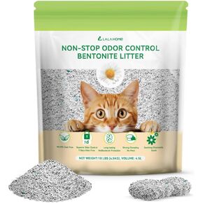 Bentonite Litter Sodium Mineral Cat Litter Clumping, Odor Control Kitty Litter for Self Cleaning Box & Automatic Litter Box, Dust Free, Strong Durability, 10 lb in Kuwait