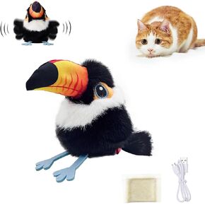 Petgravity Flapping Bird Cat Toy، لعبة Chirp Tweet Kitten النابضة بالحياة، لعبة القط المنشط باللمس القابلة لإعادة الشحن لعبة النعناع البري التفاعلية لممارسة التمارين لجميع السلالات 5.1 بوصة (رمادي) in Kuwait