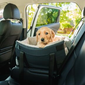 Center Console Dog Seat for Small Dogs & Cats | Pet Car Seat with Safety Strap & Cushion | Portable Middle Console Dog Bed | Secure Travel Booster Seat by Carver Park in Saudi Arabia