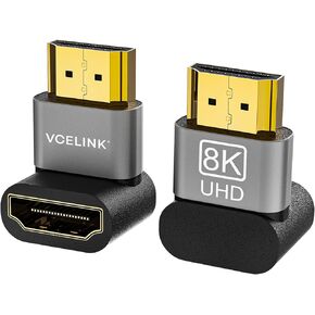 VCELINK 8K@60Hz HDMI Right Angle Adapter, 90 Degree and 270 Degree HDMI Adapter Male to Female, HDMI 2.1 Cable Adapter with 4K@120Hz, HDR, eARC for for HDTV Switch Laptop PS4 PS5 Xbox, 2-Pack in Kuwait