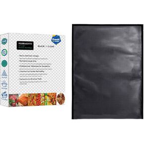 أكياس إغلاق مفرغة من الهواء باللون الأسود والشفاف مقاس 15 بوصة × 20 بوصة، أكياس ختم مفرغة من الهواء سعة 5.5 مل لتخزين الطعام، فيديو Sous Vide، وإعداد الوجبات، درجة تجارية شديدة التحمل، عدد 50 in Kuwait