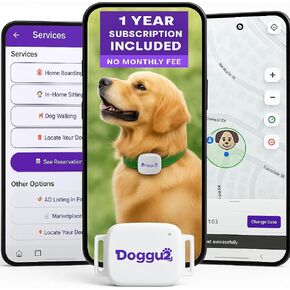 جهاز تعقب GPS ذكي للكلاب - جهاز GPS مقاوم للماء للحيوانات الأليفة مع تتبع في الوقت الفعلي ومناطق آمنة - يتضمن شريحة بيانات - الإصدار الأسود in Kuwait