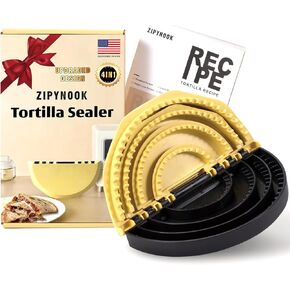 Deluxe 4-in-1 Tortilla Sealer Set with Recipe & Elegant Gift Box for Christmas -Adjustable Sizes for Quesadilla Maker, Tortilla Press & Crimper-Perfect for Corn Tortillas-Dishwasher Safe in Saudi Arabia