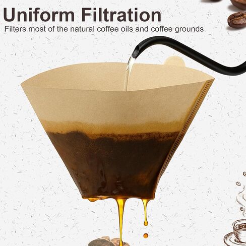 Coffee Filters #2, 100 Pcs Unbleached 2 Cone Filters Paper, Natural Disposable Coffee Filter Compatible with Drip and Pour Over Coffee Maker in Saudi Arabia