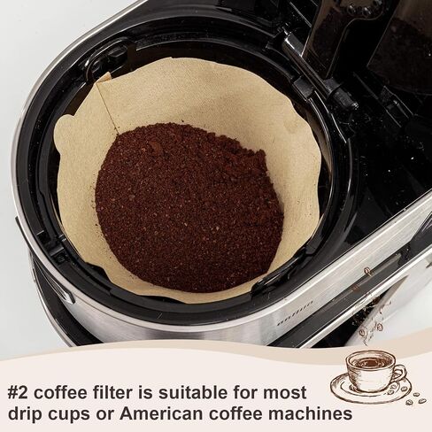 Coffee Filters #2, 100 Pcs Unbleached 2 Cone Filters Paper, Natural Disposable Coffee Filter Compatible with Drip and Pour Over Coffee Maker in Saudi Arabia