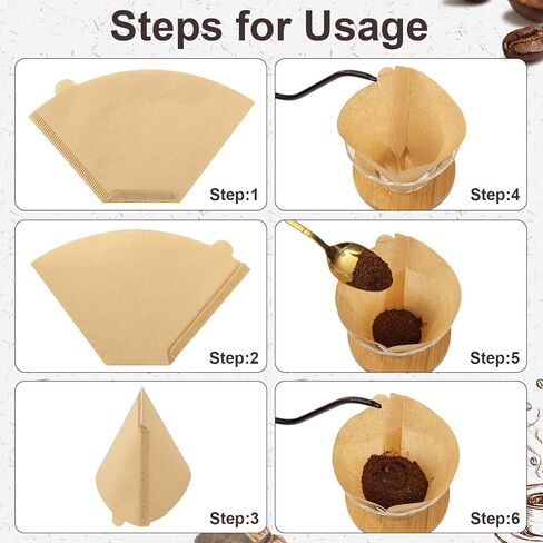 Coffee Filters #2, 100 Pcs Unbleached 2 Cone Filters Paper, Natural Disposable Coffee Filter Compatible with Drip and Pour Over Coffee Maker in Saudi Arabia