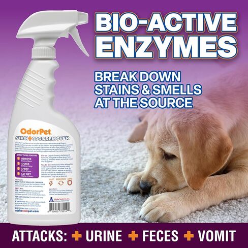 OdorPet Pet Stain Remover and Odor Eliminator - 64 Oz (Makes 2.55 Gallons of Working Solution) Non Staining, Professional Strength, Lavender Scent by Alpha Tech Pet in Saudi Arabia