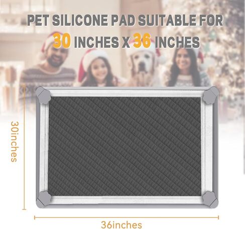 ELEGX Pee Pads Tray Silicone Dog Bedpan Tray, High Edge Puppy Pad Holder Tray for Easy to Clean and Spill Free Dog Bedpan Training Pad Tray with Fixing Buckle (24 INCH x 24 INCH) in Saudi Arabia