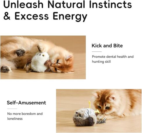 Petgravity Flapping Bird Cat Toy، لعبة Chirp Tweet Kitten النابضة بالحياة، لعبة القط المنشط باللمس القابلة لإعادة الشحن لعبة النعناع البري التفاعلية لممارسة التمارين لجميع السلالات 5.1 بوصة (رمادي) in Kuwait