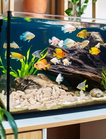 1.2 رطل/550 جرام مرجاني مطحون لأحواض المياه العذبة، حجر مرجاني طبيعي لوسائط تصفية حوض السمك مع حقيبة شبكية لأحواض السمك مادة ترشيح حيوي لتثبيت المياه ورفع درجة الحموضة in Kuwait