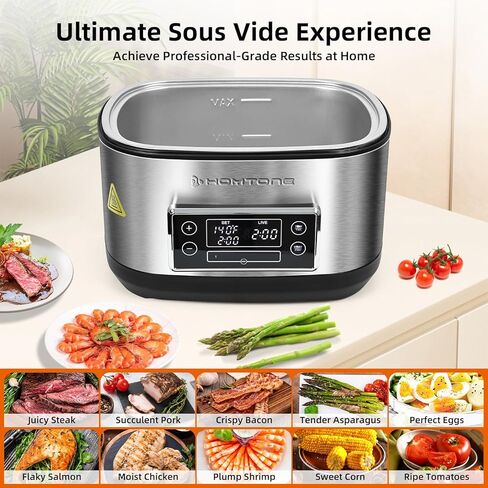 Homtone Sous Vide Cooker, 8 Quart Suveed Cooking Machine, Temperature Control Stainless Steel Sous Vide, Sous Vide Precise Cooker with Timer, Sousvide for Steak/Seafood/Poultry/Vegetables/Eggs in Kuwait