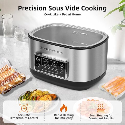 Homtone Sous Vide Cooker, 8 Quart Suveed Cooking Machine, Temperature Control Stainless Steel Sous Vide, Sous Vide Precise Cooker with Timer, Sousvide for Steak/Seafood/Poultry/Vegetables/Eggs in Kuwait