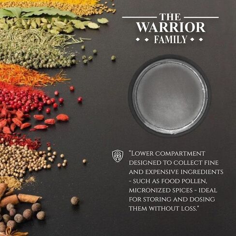 4-Piece Aluminum Herb Grinder – Manual Spice Grinder with Fine Pollen Catcher, Stainless Steel Mesh & Precision Mill for Culinary Herbs in Saudi Arabia