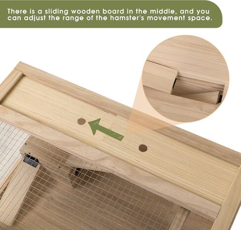 COZIWOW 2-Tier Wood Hamster Cage, Guinea Pig House with Hideouts, Ramps, Acrylic Window, Door Access, Detachable Squirrel Cage for Hedgehogs Gerbils Mice Small Animals, Natural in Saudi Arabia