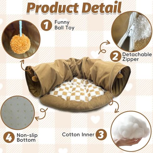 سرير مخبأ لخنازير غينيا من PINVNBY، أنابيب أرنب قابلة للغسل والإزالة، ألعاب نفق حيوانات صغيرة مريحة، ملحقات خنزير غينيا للهامستر القنفذ شينشيلا فيريت (أرجواني) in Kuwait