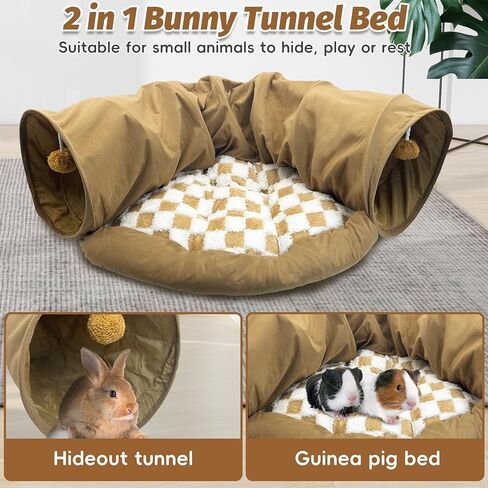 سرير مخبأ لخنازير غينيا من PINVNBY، أنابيب أرنب قابلة للغسل والإزالة، ألعاب نفق حيوانات صغيرة مريحة، ملحقات خنزير غينيا للهامستر القنفذ شينشيلا فيريت (أرجواني) in Kuwait