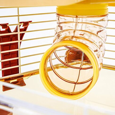 PETZHUBO Hamster Cage Small Animal Cage 2 Layers Transparent Cage Size：10.6"(W) X8.1(L) X10.6 (H) Suitable for Hamsters up to 3.5 inch in Length. in Saudi Arabia