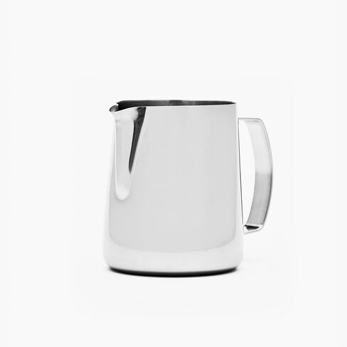 Barista Hustle Milk Pitcher – 400ml Polished Stainless Steel, Precision Spout & Handle Alignment, Internal Measurement Markings, Premium 304 Stainless Steel Milk Steaming Pitcher for Latte Art in Saudi Arabia