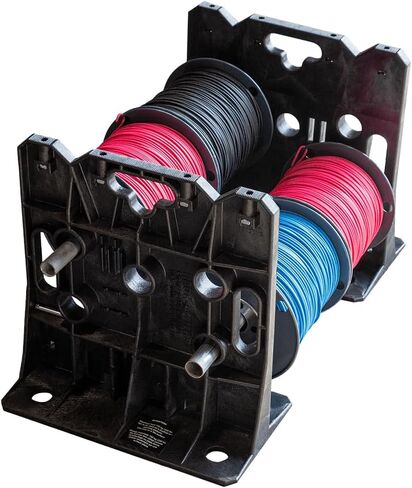 موزع أسلاك Rack-A-Tiers XL - حامل بكرة سلك كهربائي، موزع كابلات متعدد الأغراض، حامل سلك كهربائي حائز على جوائز، موزع بكرة سلك، علبة بكرة الأسلاك (11470) in Kuwait