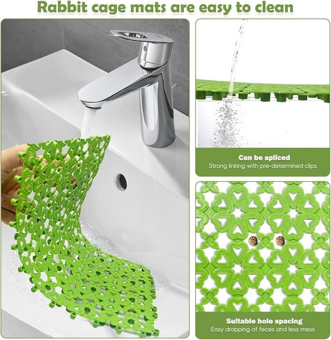 kathson 8PCS Rabbit Feet Pad Plastic Cage Mat Floor Mats Bunny Hole Leak Water Pads for Pet Cats Dogs Hamster Rat Chinchilla Guinea Pig and Other Small Animals in Saudi Arabia