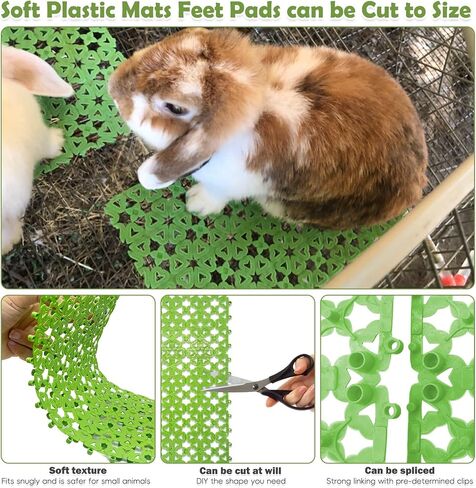kathson 8PCS Rabbit Feet Pad Plastic Cage Mat Floor Mats Bunny Hole Leak Water Pads for Pet Cats Dogs Hamster Rat Chinchilla Guinea Pig and Other Small Animals in Saudi Arabia