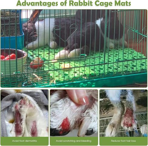 kathson 8PCS Rabbit Feet Pad Plastic Cage Mat Floor Mats Bunny Hole Leak Water Pads for Pet Cats Dogs Hamster Rat Chinchilla Guinea Pig and Other Small Animals in Saudi Arabia