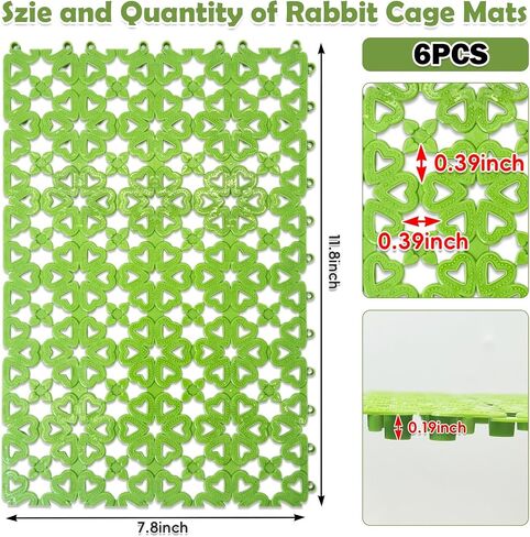 kathson 8PCS Rabbit Feet Pad Plastic Cage Mat Floor Mats Bunny Hole Leak Water Pads for Pet Cats Dogs Hamster Rat Chinchilla Guinea Pig and Other Small Animals in Saudi Arabia