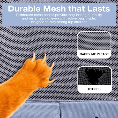 Durable Blue Cat Carrier Backpack – Ventilated & Soft Pet Travel Bag – Ideal for Medium Small Dog Puppy Kitten up to 22 LBS – Airline & TSA Approved in Saudi Arabia