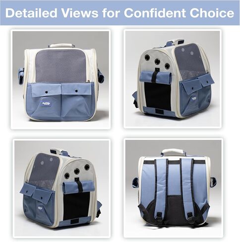 Durable Blue Cat Carrier Backpack – Ventilated & Soft Pet Travel Bag – Ideal for Medium Small Dog Puppy Kitten up to 22 LBS – Airline & TSA Approved in Saudi Arabia
