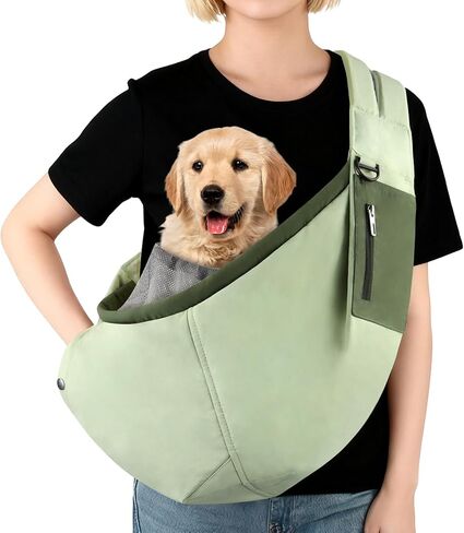 حبال حامل الكلاب، حاملات حبال الحيوانات الأليفة بدون استخدام اليدين للكلاب والقطط الصغيرة، حزام كتف سميك مبطن قابل للتعديل مع جيب تخزين، محفظة حاملة جرو مقاومة للماء، رمادي in Kuwait