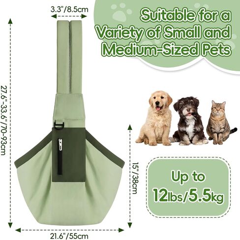 حبال حامل الكلاب، حاملات حبال الحيوانات الأليفة بدون استخدام اليدين للكلاب والقطط الصغيرة، حزام كتف سميك مبطن قابل للتعديل مع جيب تخزين، محفظة حاملة جرو مقاومة للماء، رمادي in Kuwait