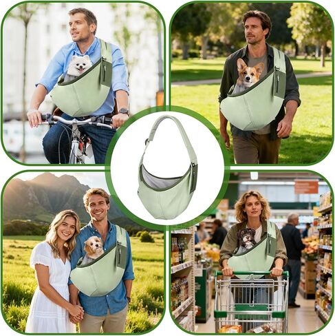 حبال حامل الكلاب، حاملات حبال الحيوانات الأليفة بدون استخدام اليدين للكلاب والقطط الصغيرة، حزام كتف سميك مبطن قابل للتعديل مع جيب تخزين، محفظة حاملة جرو مقاومة للماء، رمادي in Kuwait