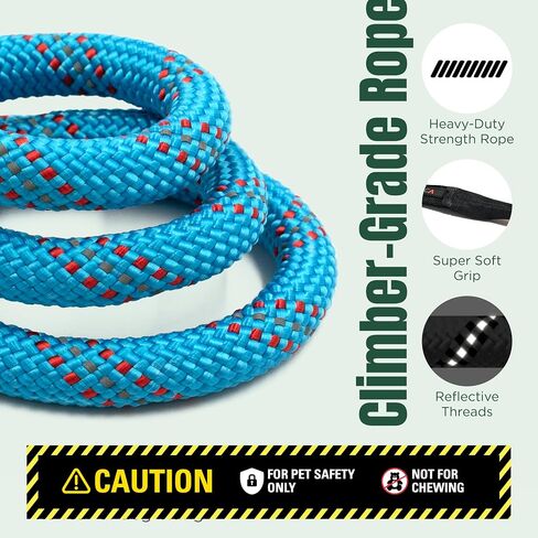 Dog Seat Belt for Car | Universal Pet Car Seatbelt with Reflective Climbing Rope, Aviation Aluminum Carabiner with 360° Swivel & Auto-Lock, Secure Safety Restraint (Trail Blue 360°) in Kuwait