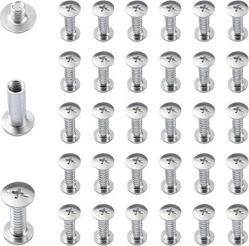 INCREWAY 30pcs Binding Chicago Screw, 5mm X 60mm Nickel Plated Binding Screw Binder Post, Silver Tone in Saudi Arabia