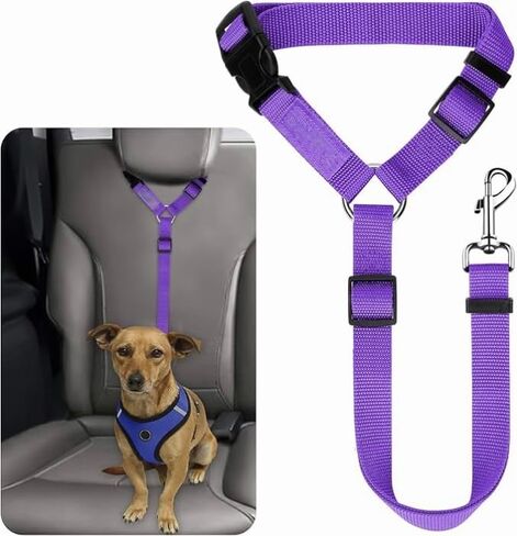 Pet Dog Cat Seat Belts, Car Headrest Restraint Adjustable Safety Leads Vehicle Seatbelt Harness (1 Pack) in Saudi Arabia