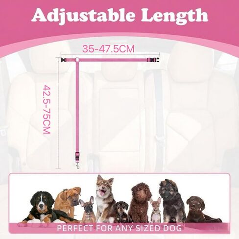 Pet Dog Cat Seat Belts, Car Headrest Restraint Adjustable Safety Leads Vehicle Seatbelt Harness (1 Pack) in Saudi Arabia